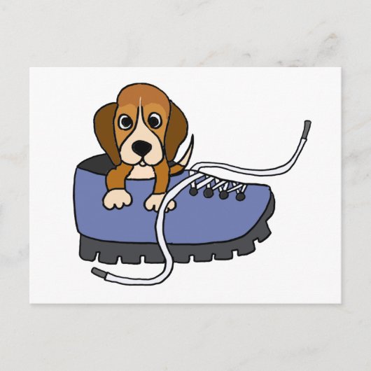XX- Beagle Puppy Dog in een schoorsteenCartoon Briefkaart (Voorkant)