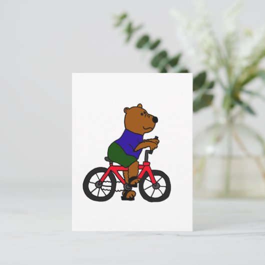 XX- Beer Cartoon voor fietsen Briefkaart (Staand voorkant)