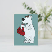 XX- Beer van poolschoenen die de saxofone-Cartoon  Briefkaart (Staand voorkant)