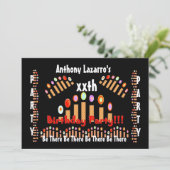 xx Birthday Party Invitation - Gold Candles Kaart (Staand voorkant)