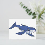 XX- Blue Whale Cartoon Briefkaart (Staand voorkant)