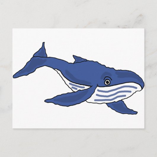 XX- Blue Whale Cartoon Briefkaart (Voorkant)