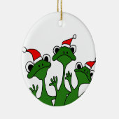 XX- Cartoon met kerstboomkikkers Keramisch Ornament (Rechts)