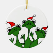 XX- Cartoon met kerstboomkikkers Keramisch Ornament (Voorkant)