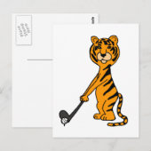 XX- Cartoon voor het spelen van golven in tijger Briefkaart (Voorkant / Achterkant)