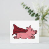 XX- Cartoon voor vliegende supervarkens Briefkaart (Staand voorkant)