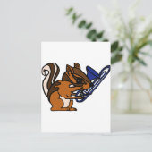 XX- Chipmunk die Trombone Cartoon speelt Briefkaart (Staand voorkant)