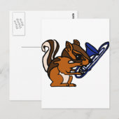 XX- Chipmunk die Trombone Cartoon speelt Briefkaart (Voorkant / Achterkant)