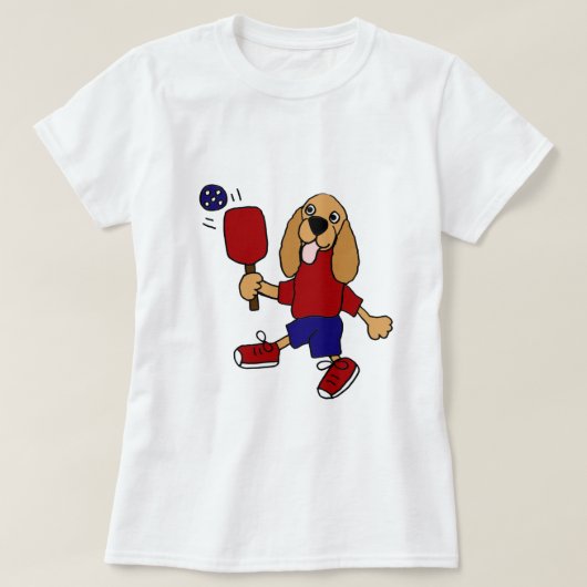 XX- Cocker Spaniel Pickleball Cartoon T-shirt (Design voorkant)