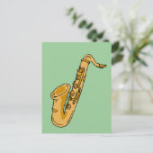XX- Cool Saxophone Cartoon Briefkaart (Staand voorkant)