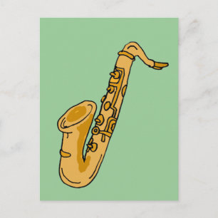 XX- Cool Saxophone Cartoon Briefkaart