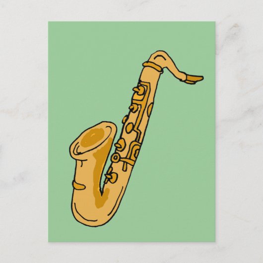 XX- Cool Saxophone Cartoon Briefkaart (Voorkant)