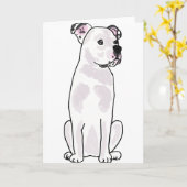 XX- Cute American Bulldog met Student Collar Kaart (Gele Bloem)