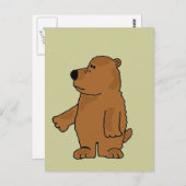 XX- Cute Brown Beer Cartoon Briefkaart (Voorkant / Achterkant)