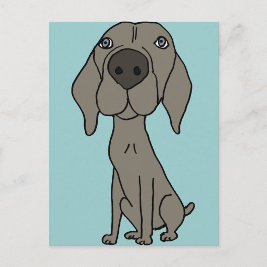 XX- Cute Weimaraner Design Briefkaart (Voorkant)