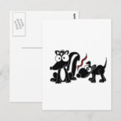 XX- Dog Sniffing Skunk Butt Cartoon Briefkaart (Voorkant / Achterkant)