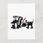 XX- Dog Sniffing Skunk Butt Cartoon Briefkaart (Voorkant)