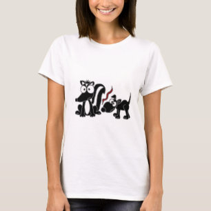 XX- Dog Sniffing Skunk Butt Cartoon T-shirt
