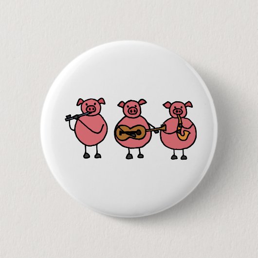 XX- Drie kleine muzikale varkens Ronde Button 5,7 Cm (Voorkant)