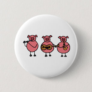 XX- Drie kleine muzikale varkens Ronde Button 5,7 Cm