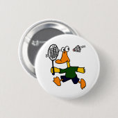 XX- Duck Plays Badminton Cartoon Ronde Button 5,7 Cm (Voorkant /achterkant)