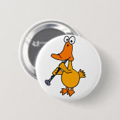 XX- Duck speelt Clarinet Ronde Button 5,7 Cm (Voorkant /achterkant)