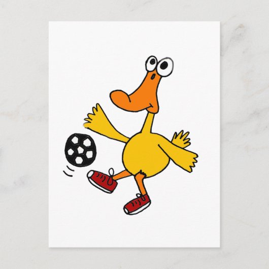 XX- Duck Spelling Soccer Cartoon Briefkaart (Voorkant)