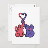 XX- Elephant Love Cartoon Briefkaart (Voorkant / Achterkant)