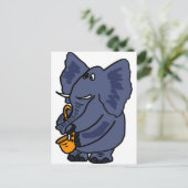 XX- Elephant-spelsaxophone Briefkaart (Staand voorkant)