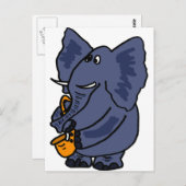 XX- Elephant-spelsaxophone Briefkaart (Voorkant / Achterkant)