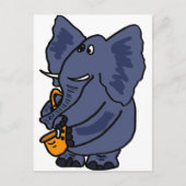 XX- Elephant-spelsaxophone Briefkaart (Voorkant)