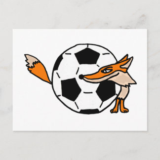 XX- Fox achter een Voetbal Art Briefkaart