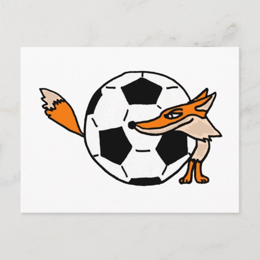 XX- Fox achter een Voetbal Art Briefkaart (Voorkant)