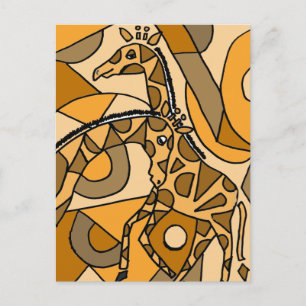 XX- Fun Giraffe Art Briefkaart