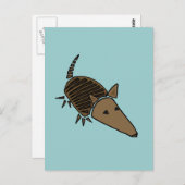 XX- Funky Armadillo Art Briefkaart (Voorkant / Achterkant)