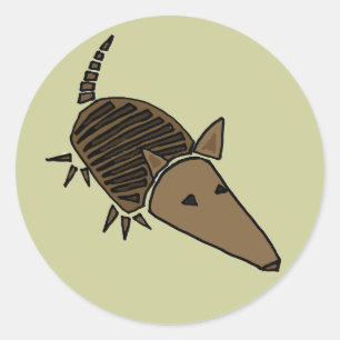 XX- Funky Armadillo Art Ronde Sticker