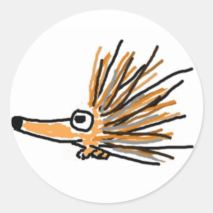 XX- Funky Porcupine Ronde Sticker