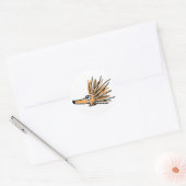 XX- Funky Porcupine Ronde Sticker (Envelop)