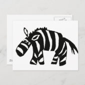 XX- Funky Primitive Art Zebra Briefkaart (Voorkant / Achterkant)