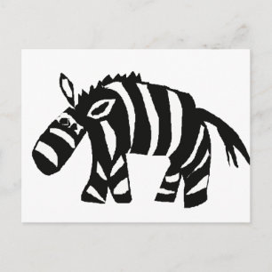 XX- Funky Primitive Art Zebra Briefkaart
