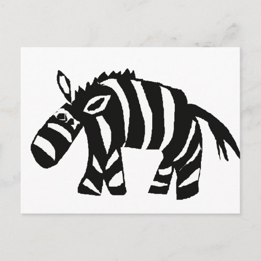 XX- Funky Primitive Art Zebra Briefkaart (Voorkant)
