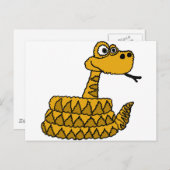 XX- Funky Rattlesnake Cartoon Briefkaart (Voorkant / Achterkant)