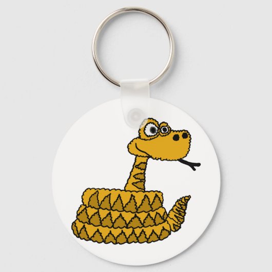XX- Funky Rattlesnake Cartoon Sleutelhanger (Voorkant)