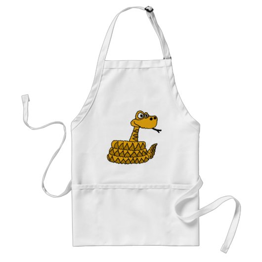 XX- Funky Rattlesnake Cartoon Standaard Schort (Voorkant)