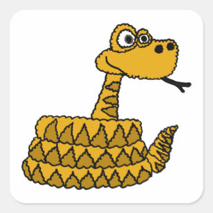 XX- Funky Rattlesnake Cartoon Vierkante Sticker