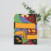 XX- Funny Abstract Art Dachshund Briefkaart (Staand voorkant)