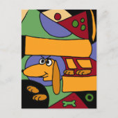 XX- Funny Abstract Art Dachshund Briefkaart (Voorkant)
