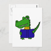 XX- Funny Alligator die een boek leest Briefkaart (Voorkant / Achterkant)