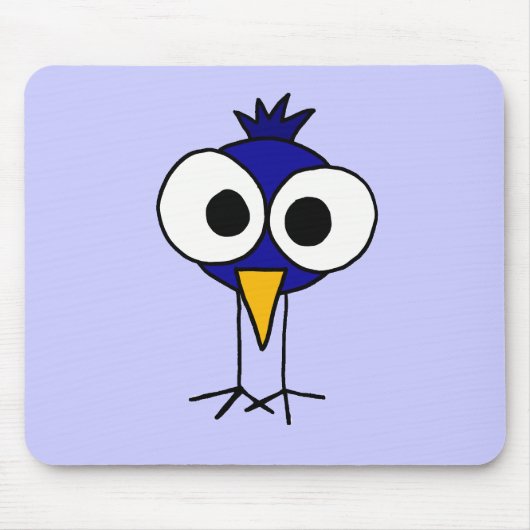 XX- Funny Bluebird Art Cartoon Muismat (Voorkant)