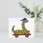 XX- Funny Boa Constrictor op een skateboard Briefkaart (Staand voorkant)